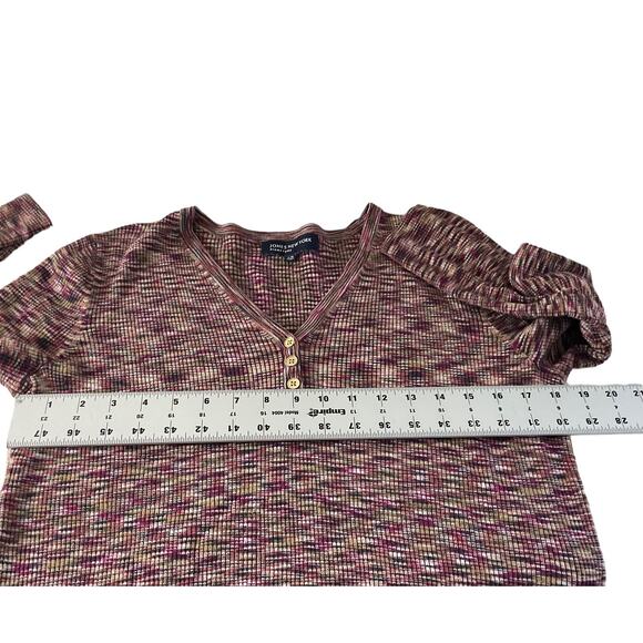 Jones New York Signature Henley Sweater Womens Large Viscose Nylon V-Neck - Picture 4 of 11
